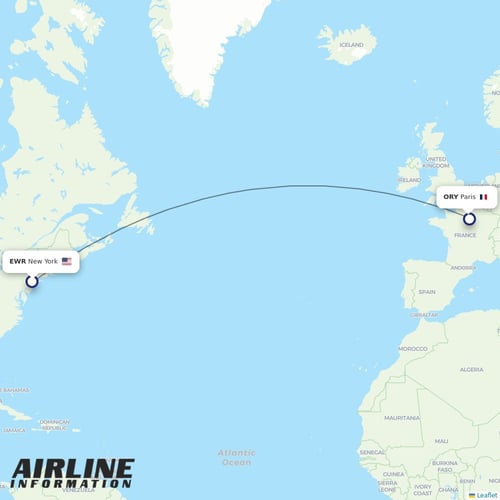 French Bee at EWR route map