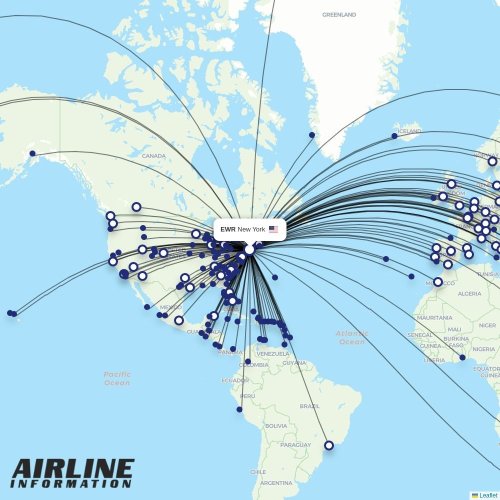 Arajet at EWR route map