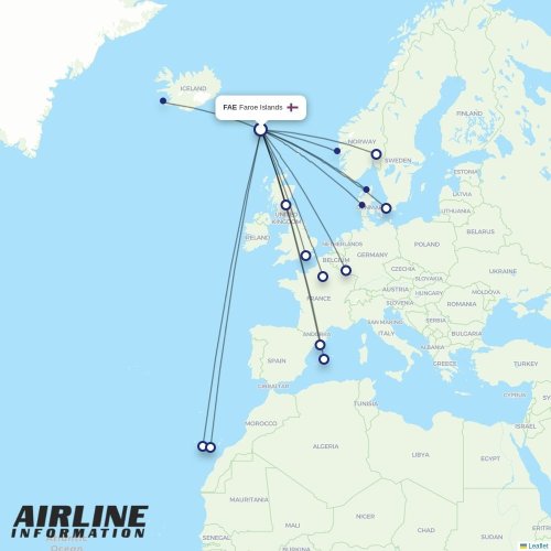 Atlantic Airways at FAE route map