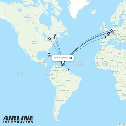 Air Caraibes at FDF route map