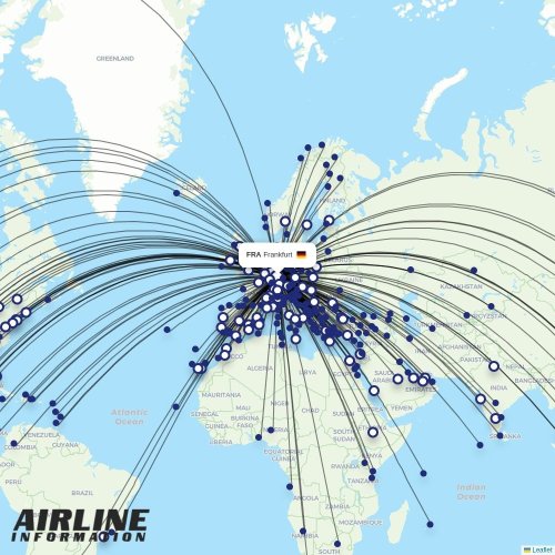 Discover Airlines at FRA route map