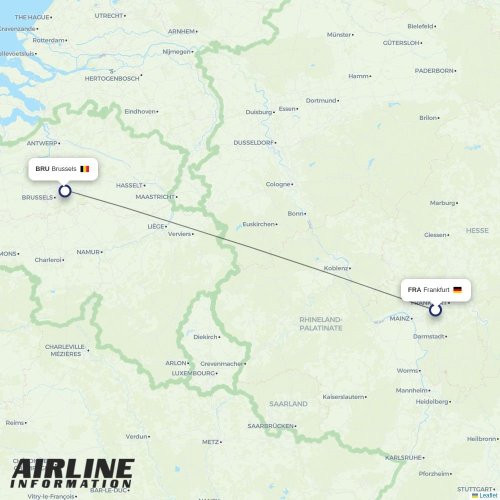Brussels Airlines at FRA route map
