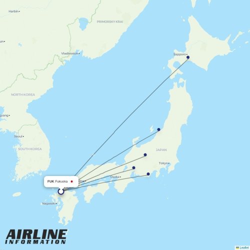 Fuji Dream Airlines at FUK route map