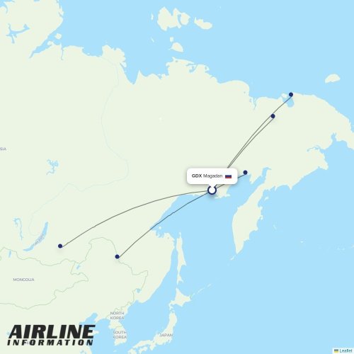 IrAero at GDX route map