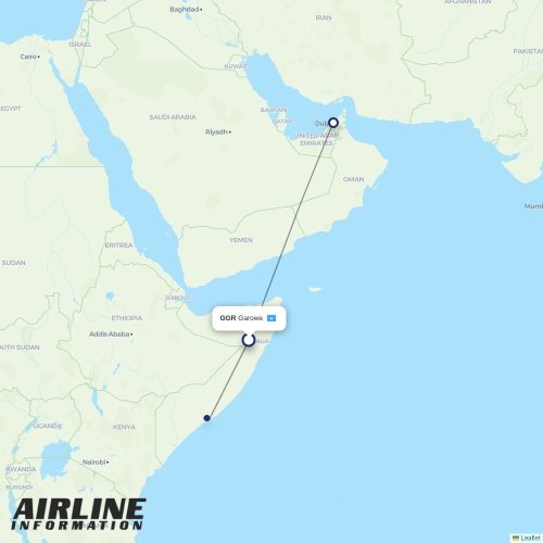 Daallo Airlines at GGR route map