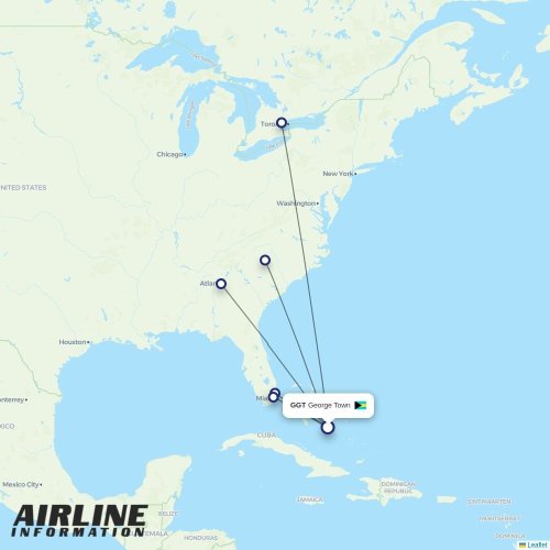 Bahamasair at GGT route map