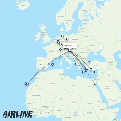 Air Dolomiti at GRZ route map