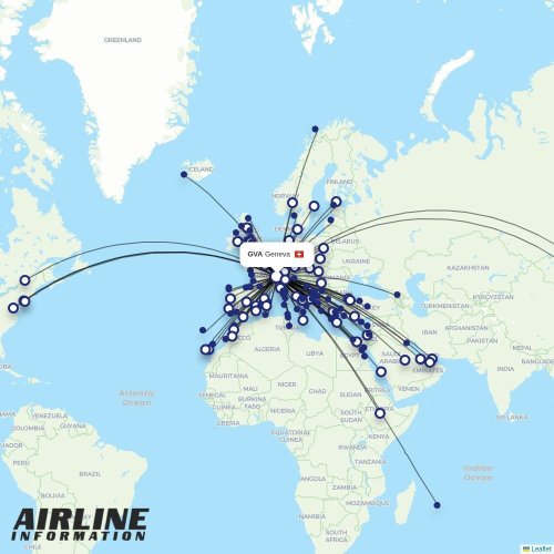 SWISS at GVA route map