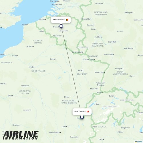 Brussels Airlines at GVA route map