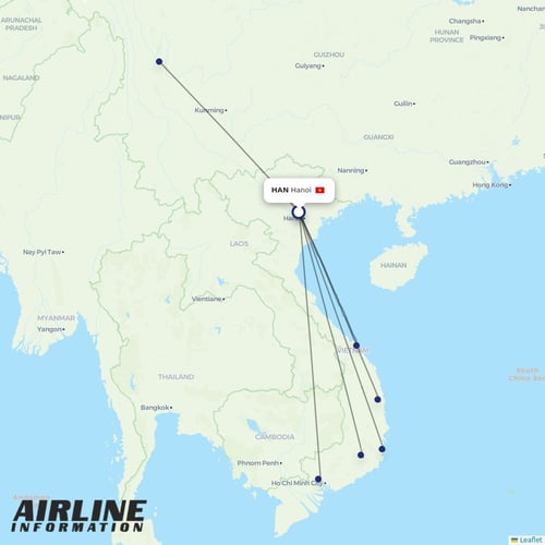 Bamboo Airways at HAN route map