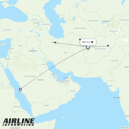 Ariana at HEA route map