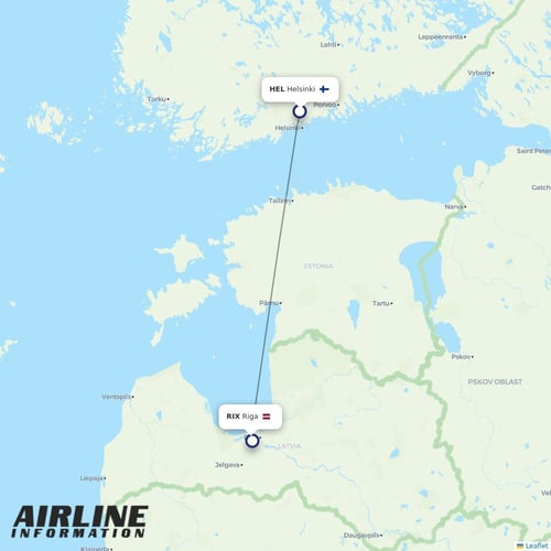 Air Baltic at HEL route map
