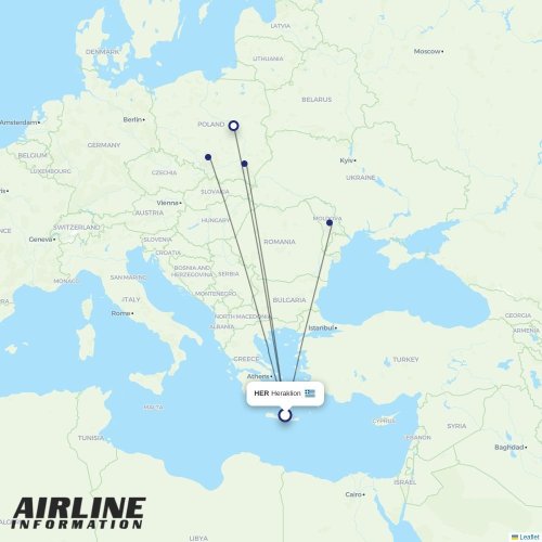 Karinou Airlines at HER route map