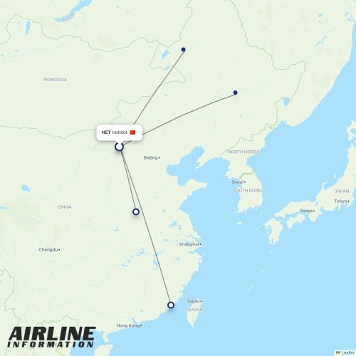 Fuzhou Airline at HET route map