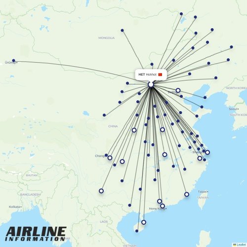 Aero Mongolia at HET route map