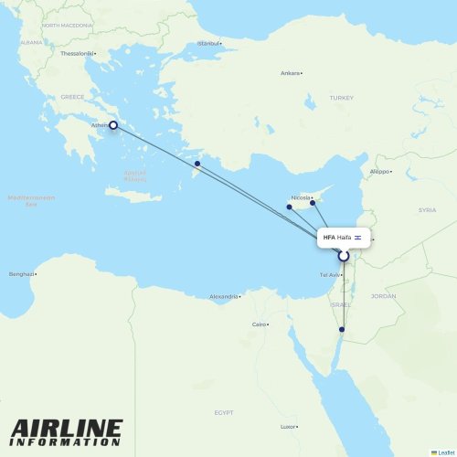 Eurowings Europe at HFA route map