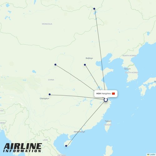 Hebei Airlines at HGH route map