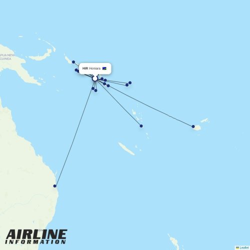Solomon Airlines at HIR route map