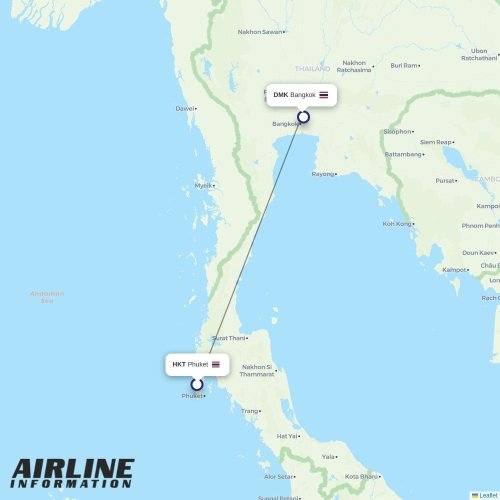 Nok Air at HKT route map