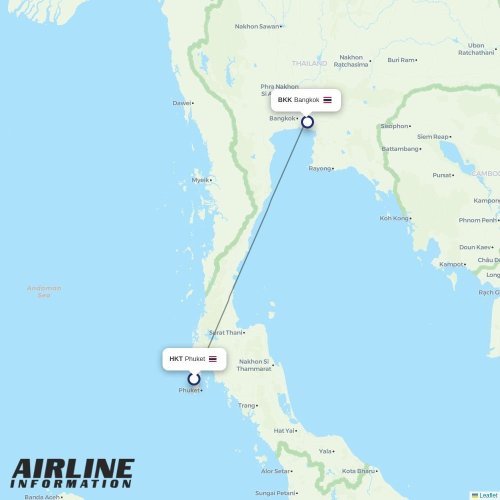 Thai Airways at HKT route map