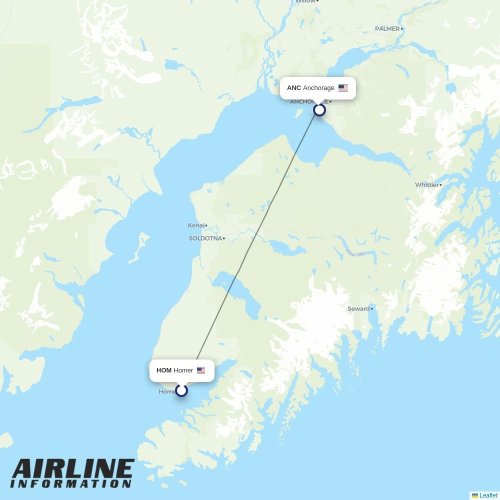 Aleutian Airways at HOM route map