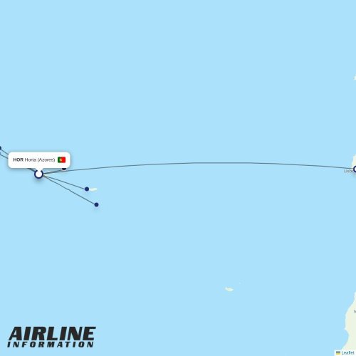 Azores Airlines at HOR route map