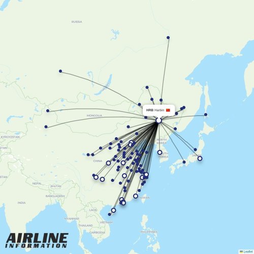Loong Air at HRB route map