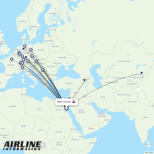 Air Cairo at HRG route map
