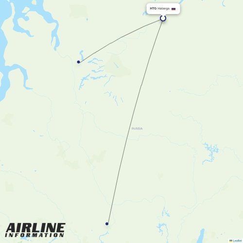 KrasAvia at HTG route map