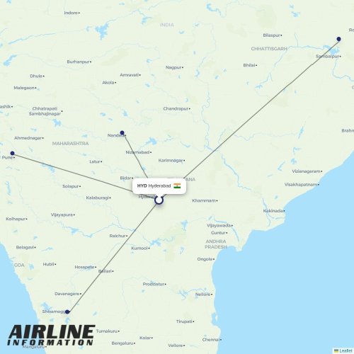 Star Air at HYD route map