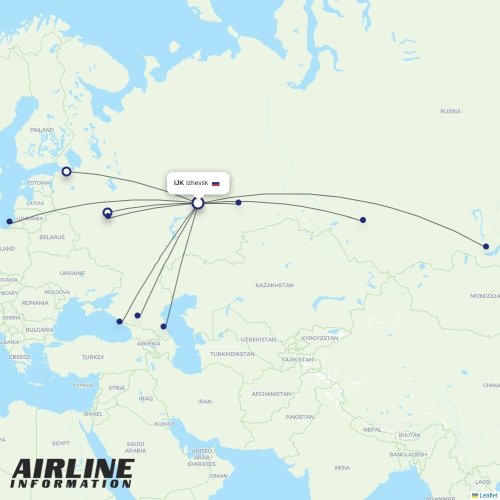Izhavia at IJK route map