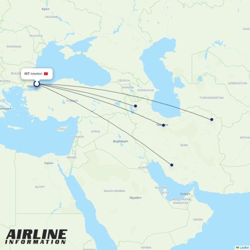 Iran Airtour at IST route map