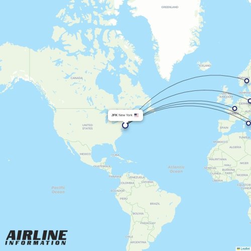 Norse at JFK route map
