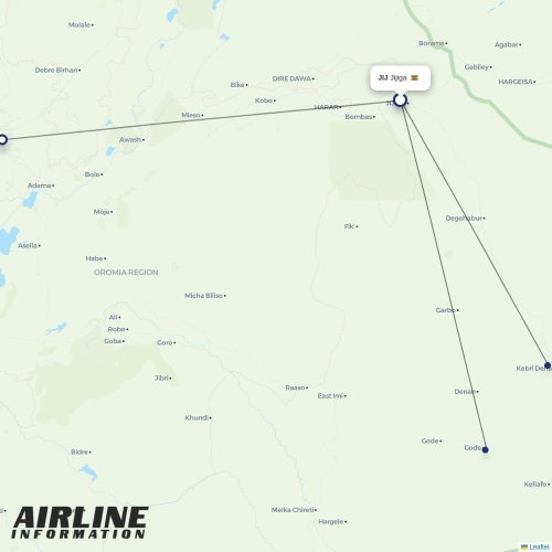 Ethiopian at JIJ route map