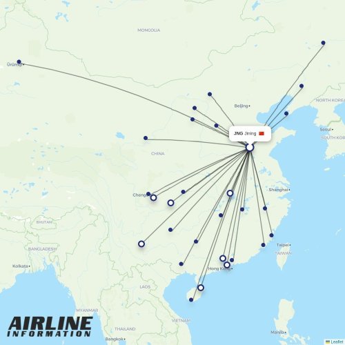 GX Airlines at JNG route map