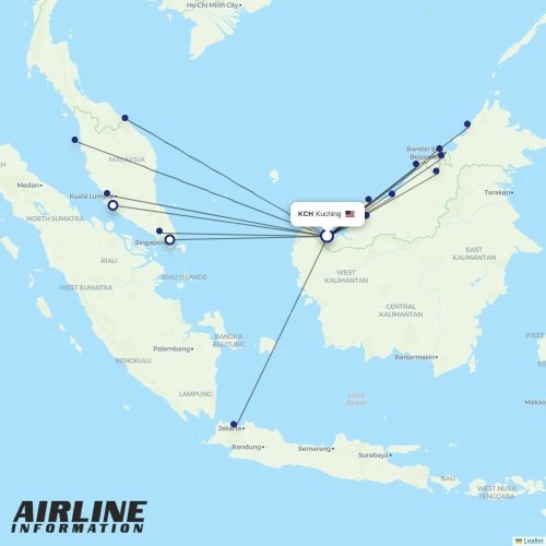 AirAsia at KCH route map