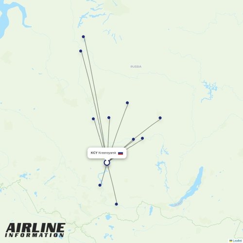 KrasAvia at KCY route map