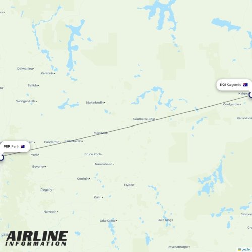 Alliance Airlines at KGI route map
