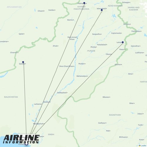 FJ at KHI route map