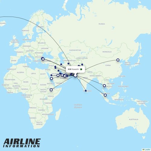 PIA at KHI route map