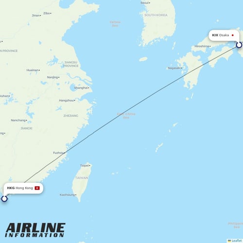 HK Express at KIX route map