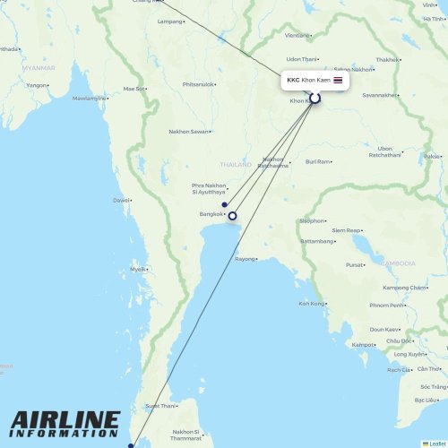 Thai Airways at KKC route map