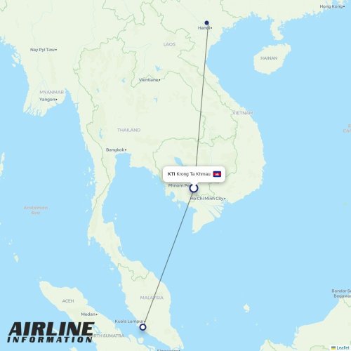 Mahogany Air at KTI route map