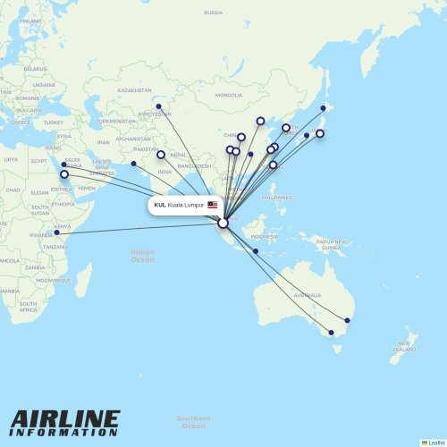 AirAsia X at KUL route map