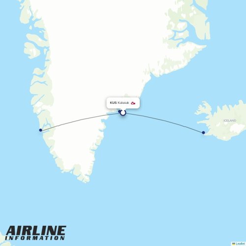 Air Greenland at KUS route map