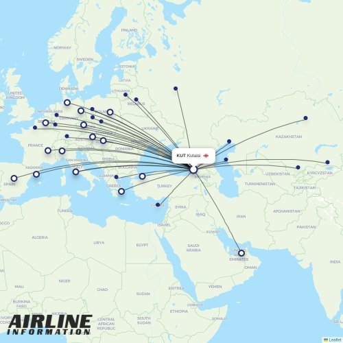 Belavia at KUT route map