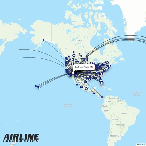 Sun Country Airlines at LAS route map