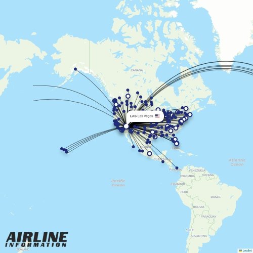 Southwest at LAS route map