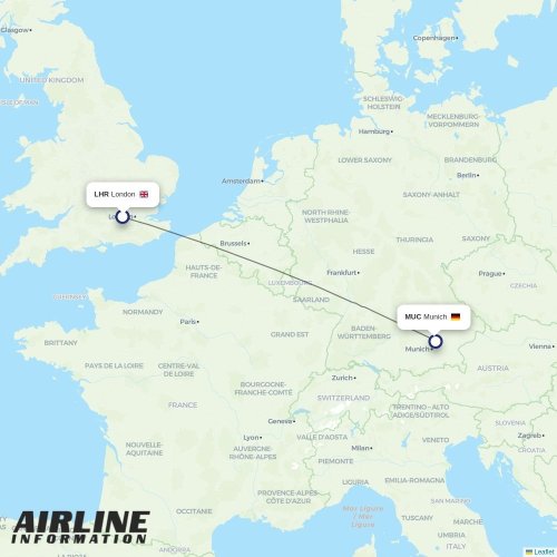 Lufthansa City at LHR route map