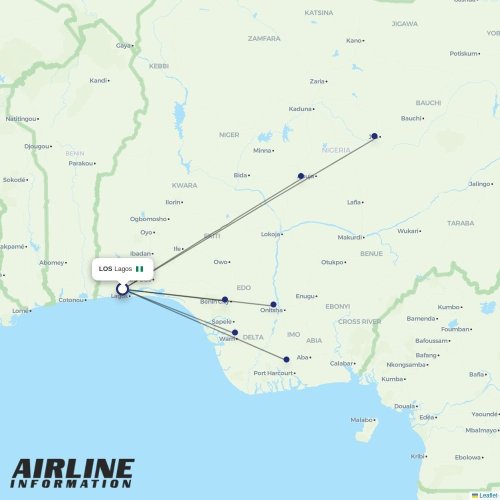 Arik at LOS route map